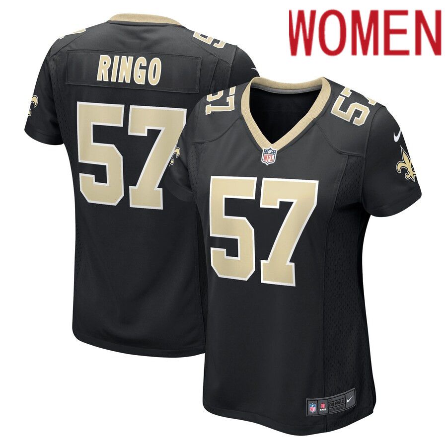 Women New Orleans Saints 57 Christian Ringo Nike Black Game Player NFL Jersey
